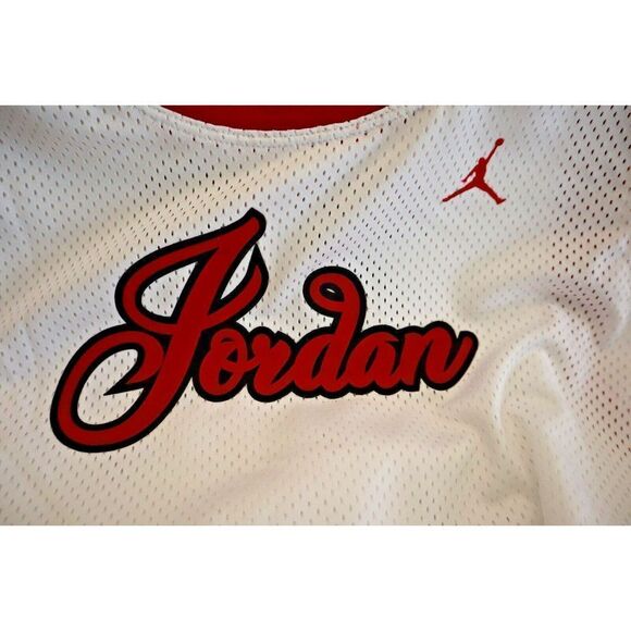Jordan DZ3371-100 Women's Plus Sz 0X White/Gym Red Jersey-Style Mesh Tank Top - Picture 5 of 8